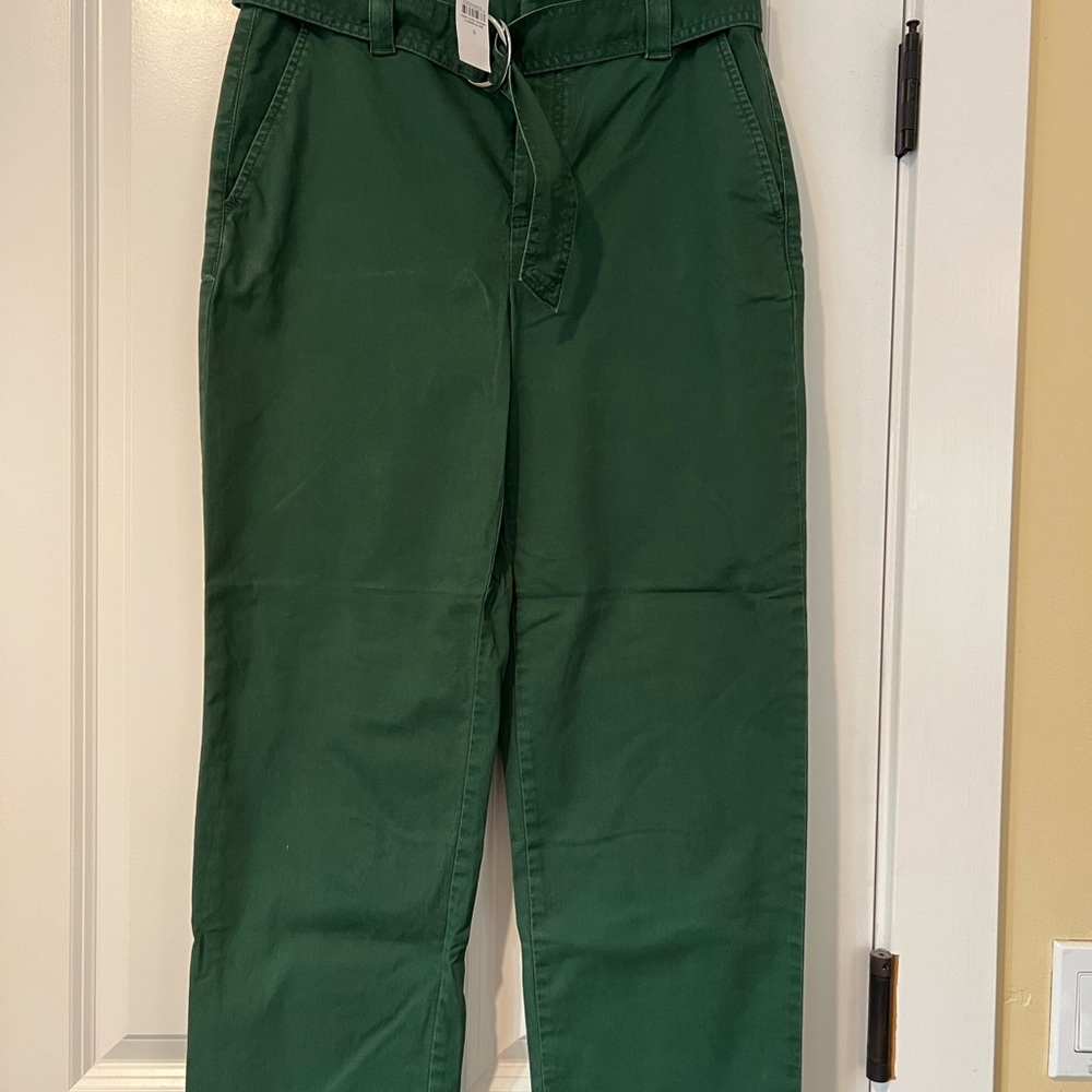 Loft Belted Straight Pants in Twill